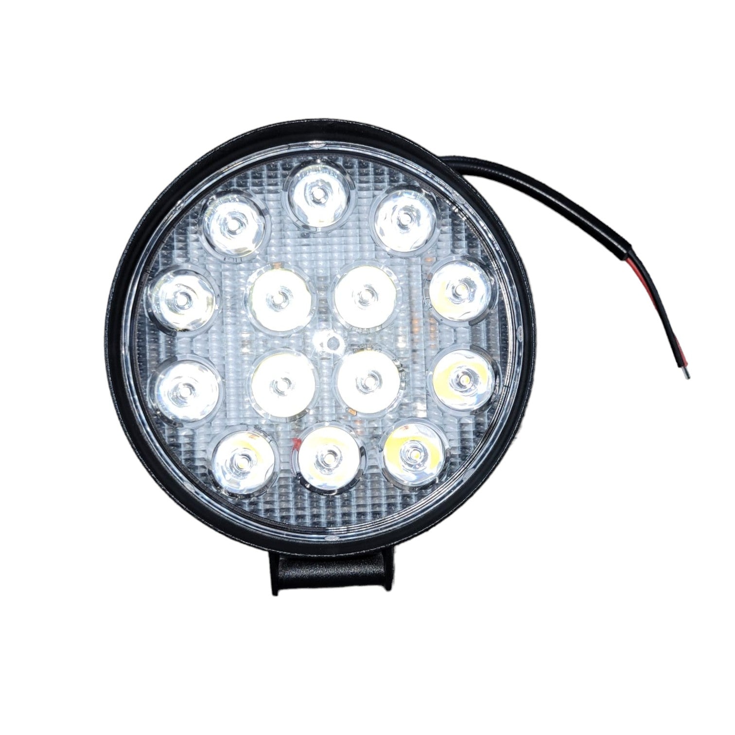 FAROL MILHA LED REDONDO WORKLIGHT C/ SUPORTE 14 LEDS 12/24V